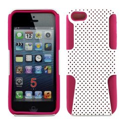 iPhone 5S 5 Mesh Hybrid Case (White-Pink) iPhone 5S 5 Mesh Hybrid Case (White-Pink)